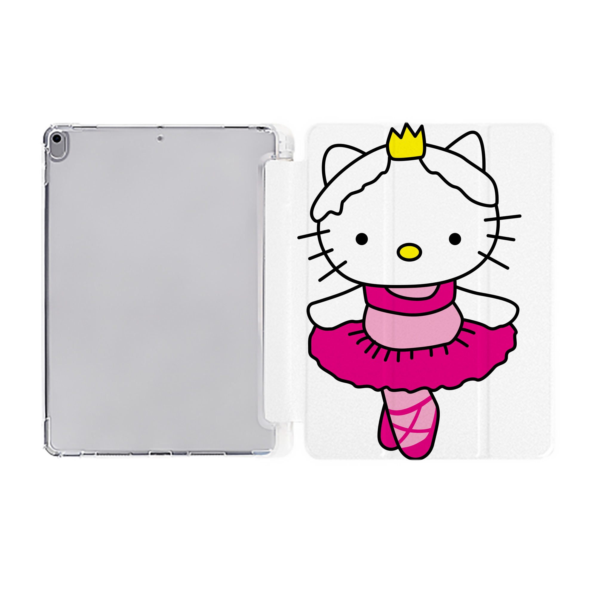 （画像用） Hello Kitty ハローキティ IPad ケース ペン収納付き 三つ折りスタンド PUレザー×シリコン 対応機種9.5/10.5/10.9インチ